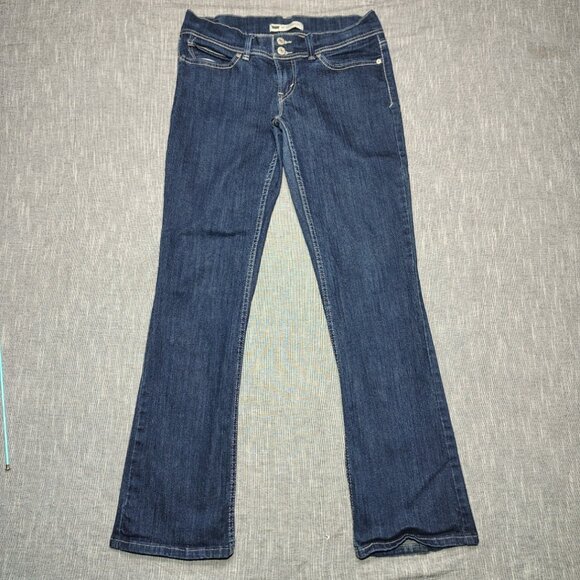 Y2K Levi's Jeans Size 9M (31x32) Too Superlow Rise Boot Flap Pocket Dark Wasn - Picture 1 of 15